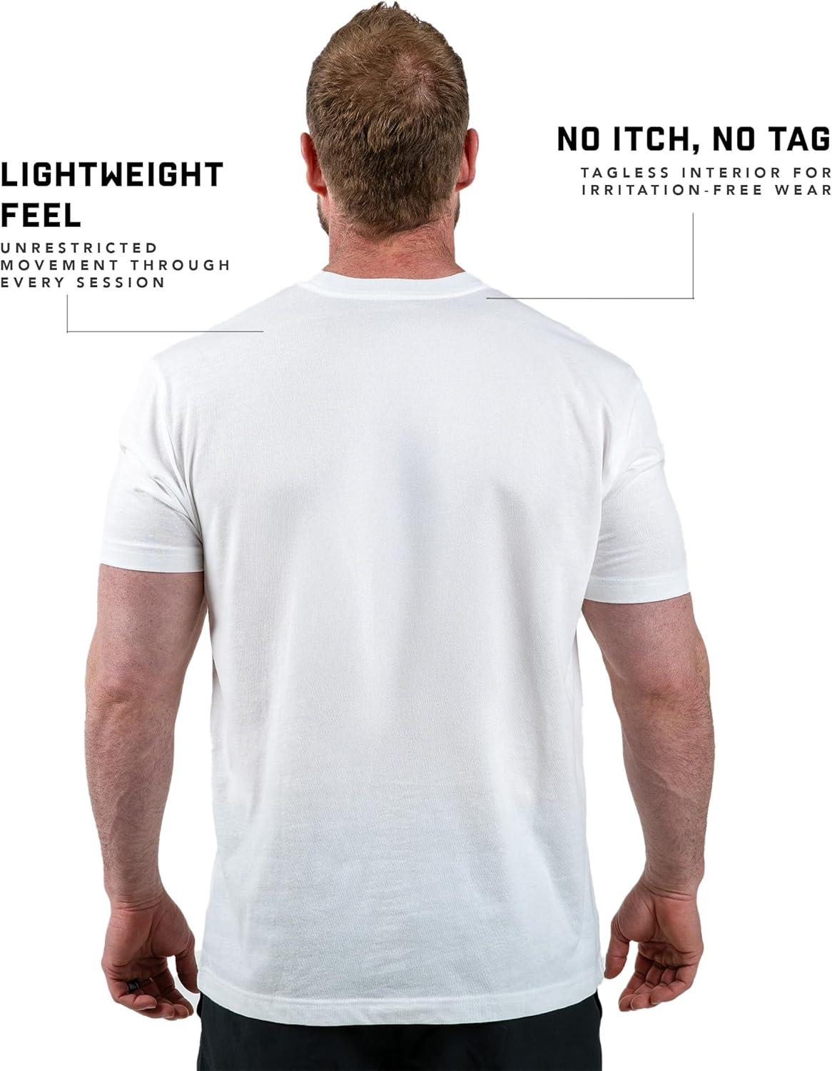 imageGymreapers Clip Tag Athletic Shirts for Men  Short Sleeve Workout Gym Shirts  Tagless Crew Neck TShirt amp Basic TeeWhite