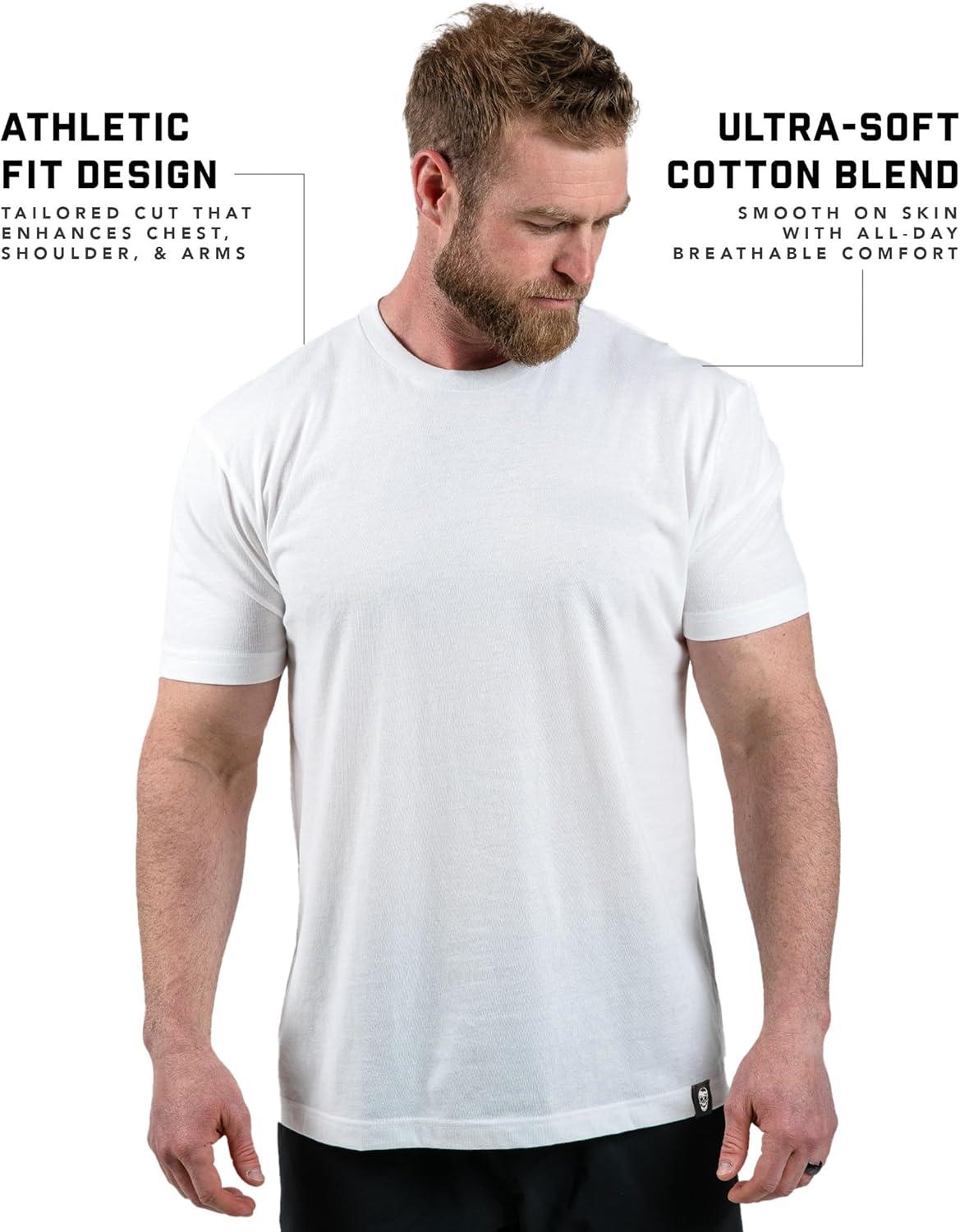 imageGymreapers Clip Tag Athletic Shirts for Men  Short Sleeve Workout Gym Shirts  Tagless Crew Neck TShirt amp Basic TeeWhite