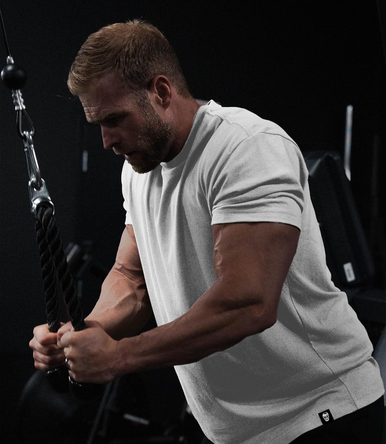 imageGymreapers Clip Tag Athletic Shirts for Men  Short Sleeve Workout Gym Shirts  Tagless Crew Neck TShirt amp Basic TeeWhite