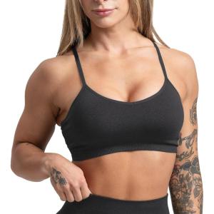 imageGymreapers Seamless Sports Bra for Women  Wireless Compression Padded Supportive Bras for Gym Yoga amp FitnessBlack