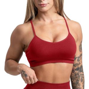 imageGymreapers Seamless Sports Bra for Women  Wireless Compression Padded Supportive Bras for Gym Yoga amp FitnessBloodshot