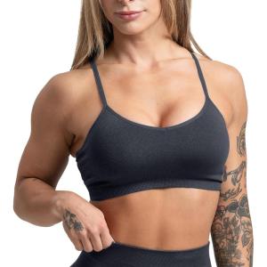 imageGymreapers Seamless Sports Bra for Women  Wireless Compression Padded Supportive Bras for Gym Yoga amp FitnessGraphite