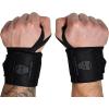 imageGymreapers 18 Weightlifting Wrist Wraps amp Lifting Straps Combo  Competition Grade Wrist Support with Thumb Loop amp Padded Neoprene Straps for Powerlifting Bodybuilding Strength Training BlkBlk